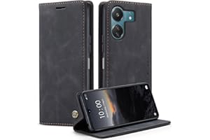 Cracedily Handyhülle für Xiaomi Redmi 13C Hülle, für Xiaomi Poco C65 Hülle, Klapphülle Premium Lederhülle Klappbar Flip Case Tasche Magnet Kartenfach Standfunktion Klapphülle Schutzhülle, Schwarz