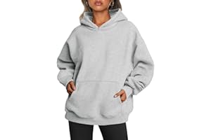 Yunmlep Hoodie Damen Kapuzenpullover Oversize Casual Pullover Sweatshirt Langarm Baumwolle Pulli Herbst Winter Hoody mit Tasche