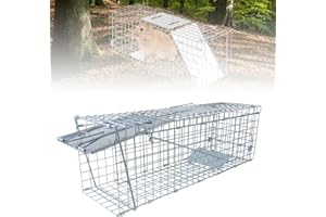 XINNG Foldable Humane Animal Cage Trap with Carrying Handle - Safe for Squirrels, Rabbits, Cats & Small Animals - Easy Set Rodent Control for Garden, Yard or Barn - Lightweight & Portable