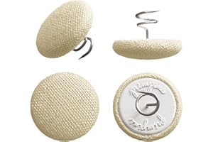 Primpins Short Upholstery Pins - Classic Linen - 20 Colors Available - Fabric Covered Button Twist Pins - Keeps Furniture Covers in Place (Set of 24, Sand)
