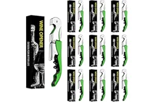 VAVAVIA Korkenzieher Weinöffner,3-in-1 Kellnermesser + Flaschenöffner + Kurzmesser Kapseln,Wein- und Bieröffner Edelstahl (40, grün)