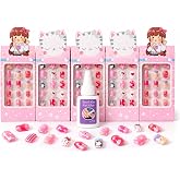 VIVALUXE 5&rsquo;li &Ccedil;ocuk Takma Tırnak Seti, Renkli ve Desenli Kız &Ccedil;ocuk Takma Tırnakları, Sevimli Tasarımlı Nail Art Seti, &Ccedil;ocukla