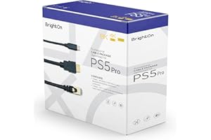 BrightOn® Pacchetto di cavi ottimizzato compatibile con PS5 PRO | 8K HDMI 2.1 HDR 8K@60Hz/4K@120Hz | Cavo Ethernet CAT 7 Super High Speed | Cavo di ricarica rapida (3.1 USB C a USB C)