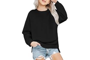 Arshiner Niñas Sudaderas Sin Capucha Ultra Cómoda Niño Otoño Invierno Cuello Redondo Pullover Moda Casual Manga Larga Sudadera para Niña 5-14 Años