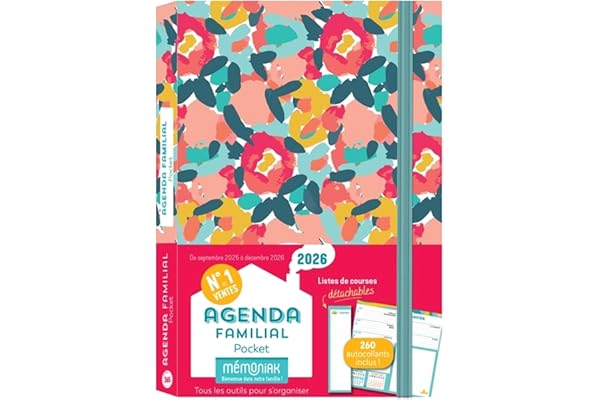 Agenda familial Mémoniak pocket, sept. 2025 à déc. 2026