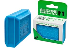 Metex Silicone Block - 5 In 1 Easy Grip Sealant Shaping & Finishing Caulking Tool - Creates A Consistent Width Bead. Sharp Internal Corners With Of 6mm Or 8mm Bead - Packaging May Vary