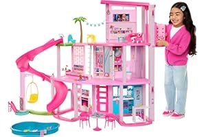 Barbie Dreamhouse 2023 Casa para muñecas de Juguete de 3 Plantas con +75 Muebles y Accesorios, +3 años (Mattel HMX10)
