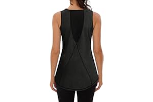 Terecey Tee Shirt Sport Femme sans Manches Débardeur Fitness Tank Top Été Maille Respirant Séchage Rapide Haut de Fitness Léger pour Yoga Running Gym