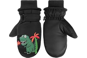 QKURT Guanti da Sci per Bambini, Guanti da Neve Invernali Antivento per Bambini da 2 a 5 Anni, Ideali per Slittino, Snowboard, Pattinaggio, Ciclismo e Attività all'Aperto