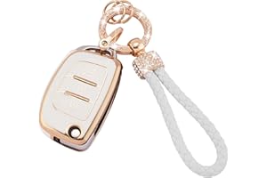 Koaudb Cover per Chiave Auto Portachiavi Compatibile con Hyundai i10 i20 i30 i40 ix20 ix30 ix35 ix45 ix55 Tucson Santa Fe Elantra Accent 3 Pulsanti Flip Pieghevole Portachiavi TPU