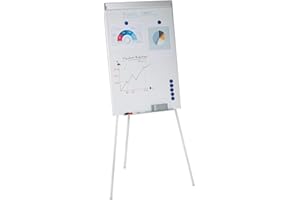 ‎RELAXDAYS Relaxdays Flipchart Whiteboard, magnetisch, höhenverstellbar, Dreibein, Stifte-Ablage, Alu-Rahmen, HxB: 90 x 60 cm, weiß
