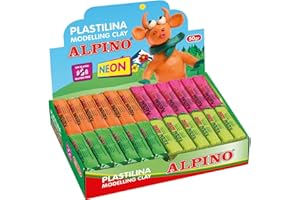 Alpino Plastilina Kit de 24 Unidades | Plastilina para Niños No Tóxica | Colores Brillantes | Pastilla Plastilina Flexible | Modelar Plastilina | 50gr.