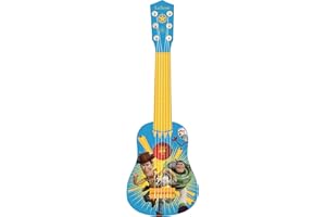 Lexibook- Pixar Toy Story, Woody Buzz Ma première Guitare, 6 Cordes en Nylon, 53 cm, Guide Inclus, K200TS, Bleu/Jaune
