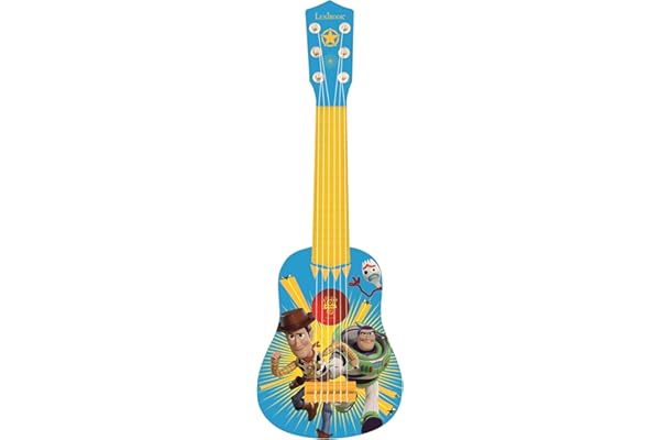 Lexibook Toy Story, Woody Buzz Ma première Guitare, 6 Cordes en Nylon, 53 cm, Guide Inclus, Bleu/Jaune, K200TS