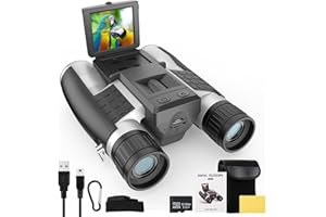 ZZSTAR 12x32 Binoculars with Camera, 2" LCD Display 5MP 1080P Video Photo Recorder, Large View High Powered Binoculars for Bird Watching, Football Game, Concert, Travel, Hunting with 32GB SD Card