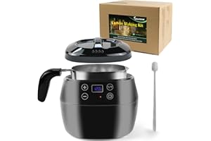 VALLYDOM Wax Melter, Candle Making Kit, Wax Pot 1000ml Capacity, Candle Jars for Making Candles, Wax Melter for Candle Making, with Spoon, Can be Used to Make Soy Wax, Soap Making Kit for Adults