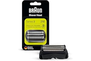 Braun Series 3 Elektrorasierer Scherkopf, Ersatzscherteil kompatibel mit Rasierer Herren Series 3, 21B, schwarz