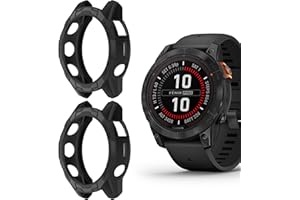 Ghttymtt 2Pack TPU Cases Compatible with Garmin Epix Pro Gen 2 51mm/Fenix 7X Pro Case, Protective Cases Cover Watch Frame Protector Shell (Black&Black, 51mm)