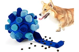 Tesytto Schnüffelball für Hunde Interaktives Hundespielzeug Ermutigen Natürliche Nahrungsfähigkeit Slow Food Training Bissresistenter Welpe Spielen Tragbare Hunde Intelligenzspielzeug(Herbstblau)