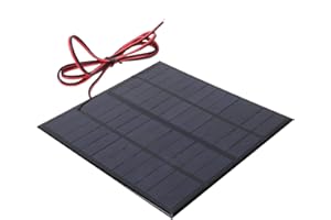 DEWIN Panel Solar 12V, Mini Panel Solar, Placa Solar Portatil de 3W, Módulo de Energía de Celda de Panel Solar, Panel Solar de Silicio Policristalino con Cable de 1m