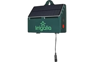 Irrigatia SOL-C12 Solar Powered Automatic Plant Watering System Irrigation Kit For Greenhouse Gardens Balcony Hanging Basket Plants Drip Irrigation With Water Level Sensor Water Timer, Sprinkler Timer