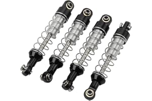 SPYMINNPOO RC Car Shock Absorber, 2 Pairs 60mm Alloy Absorber Damper RC Car Modification Parts Upgrades Compatible with WPL C14 C24 MN D90 99S Model Car (black)