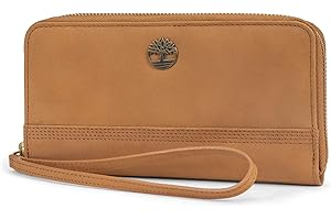 Timberland Leather RFID Zip Around Wallet Clutch with Wristlet Strap, Braccialetto Donna, Taglia Unica