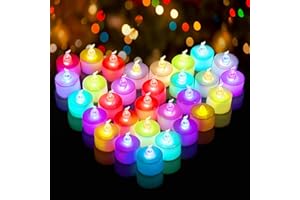 BYZESTY 50 lumini led che cambiano colore, candele a batteria, senza fiamma, per Natale, Halloween, decorazioni luminose