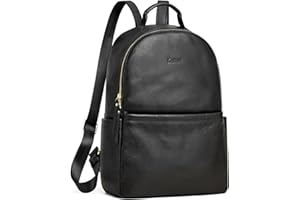 Kattee Genuine Leather Backpack Purse for Women Antitheft Rucksack Fit for 14 inch laptop Soft Work Casual Daypack Fashion