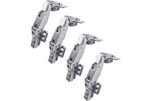 LOOTICH 165 Grado Totalmente Solapado 35mm Bisagras Automática con Amortiguación Integrada Bisagra con Cierre Suave para Puerta de Mueble Armario de Cocina Juego de 4