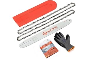 SAVIOR 2-pack sågkedjor med 35 cm svärd och svärdskydd, 3/8 tum LP 1,1 mm 52 TG, kompatibel med Makita DUC353Z UC3510A UC3520A UC3541A, Bosch och mer