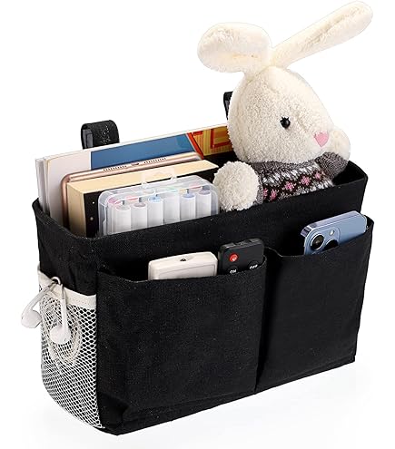 Tasche Organizer Da Appendere Al Letto - Porta Oggetti Da Comodino Con Ganci, Verde - Foto 12