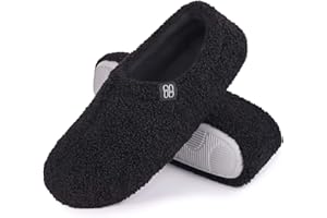 HomeTop Women's Fuzzy Curly Fur Memory Foam Loafer Slippers Bedroom House Shoes with Polar Fleece Lining