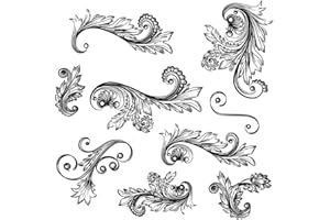 GIVBRO Classico stile barocco chiaro francobolli adesivi stencil sigillo fiore vintage Scrapbooking fai da te modelli di goffratura (#B)