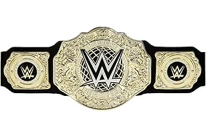 Mattel WWE Cinturón de Campeón Mundial de Pesos Pesados, Complemento para Disfraz en Cuero sintético de 90 cm de Largo Ajustables, Juguete Regalo para niños y niñas +6 años, HYF18