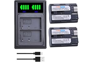 PowerTrust 2- Pack BP-511 BP-511A Battery + BP 511 Battery LED Dual Charger with type-C port for Canon EOS 5D 10D 20D 20Da 30D 40D 50D 300D PowerShot G1 G2 G3 G5 G6 Pro 1 Pro 90 Pro 90IS Camera