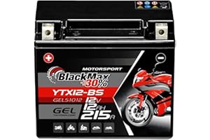 BlackMax YTX12-BS Motorradbatterie GEL 12V 12Ah CTX12-BS Batterie 51012 Quad