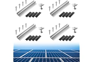 Anbte Staffa Pannello Solare,Guida di Montaggio 300mm,Kit Staffa di Montaggio Trapezoidale Piastra Leggera ,per Il Montaggio Sul Tetto del Pannello Solare (4 x Binari + 4 x30mm Clip Centrali)