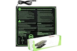 Allwins Heated Propagator, Seedling Heat Mat Hydroponic Seed Plant Heat Pad PVC Black Waterproof for Indoor Outdoor Gardening (20" x 20")