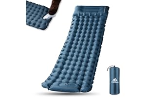 flintronic Nadmuchiwana mata do spania na zewnątrz, materiał nylonowy 40D, wodoodporna i dobra izolacja, nadmuchiwanie przez 30 sekund, lekka i składana oraz małe opakowanie, materac kempingowy na