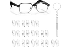 NUTTDOO Silicone Nose Pads for Glasses,12 Pairs Push-in Glasses Nose Pads Silicone,Nose Pads for Glasses, Fits Eyeglasses, Sunglasses, and Reading Glasses, Come with a Screwdrive