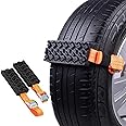 Recovery Traction Boards, 2PCS Reusable Anti-Skid Tire Chains of Car Emergency Adjustable Universal Snow Chains Mud Sand Tire Traction Device Driving Security Chains for Car SUV Pickup Trucks