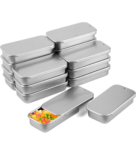 UPKOCH Boîtes En Fer Blanc À Couvercle Coulissant 6 Pièces Boîte De Rangement Portable Pour Bonbons Pilules Et Petits Objets Organisateur Compact Pour Maison Et Voyage