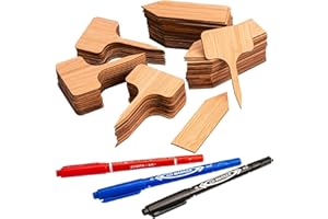 MUSCCCM 100 Stück Pflanzenschilder, umweltfreundliche Gartenschilder, T-Typ Pfeilform Pflanzenmarkierungen Schilder, holzschilder zum beschriften von Garten- und Gartendekorationspflanzen