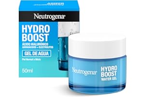 Neutrogena Hydro Boost Gel de agua (50 ml), gel hidratante facial con ácido hialurónico y aminoácidos, 72 horas de hidratación, fórmula no grasa, para piel normal o mixta