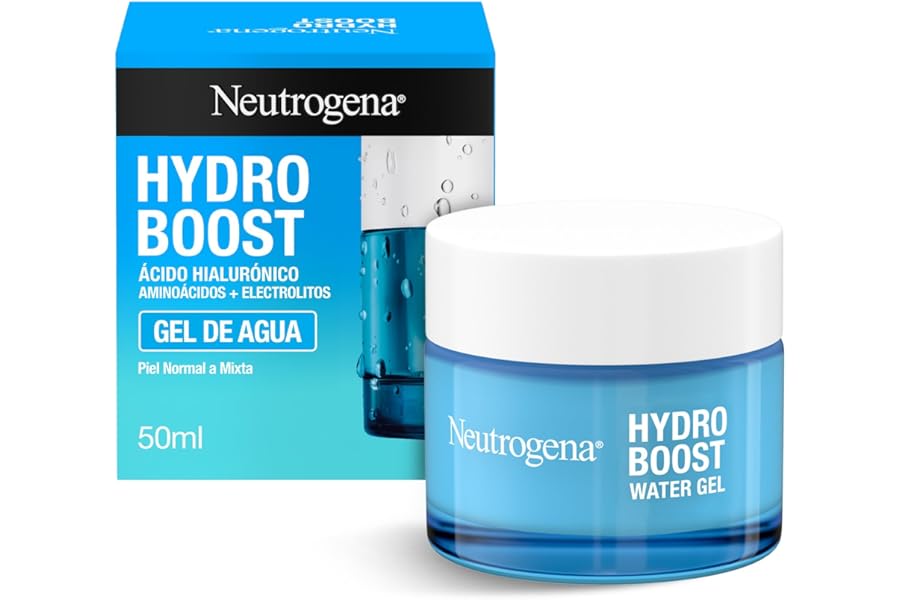 Neutrogena Hydro Boost Gel de agua (50 ml), gel hidratante facial con ácido hialurónico y aminoácidos, 72 horas de hidratació
