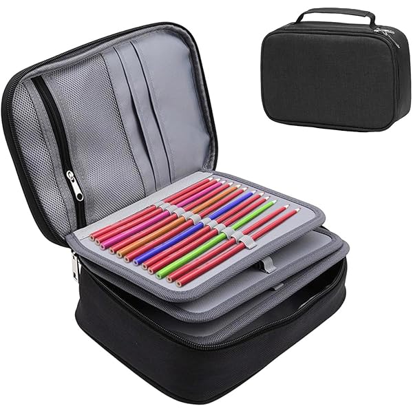 Estuche Grande, Estuche Para Lápices Con 72 Ranuras, Estuche De Grande Capacidad Con Compartimento Extraíble, Bolsa Multifuncional Para Lápices De