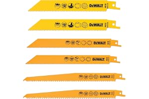 Dewalt 6 st. Sabelsågsblad set DT2444 (bi-metall, universalaxel 1/2 tum, patenterad tandform, aggressiv tandgeometri)