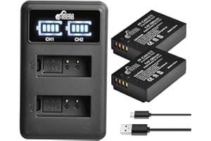 Pickle Power LP-E12 Akku und LED USB Ladegerät kompatibel mit Canon EOS M100, SX70 HS, Rebel SL1, EOS 100D, EOS M, EOS M2, EOS M10 EOS M50 Digitalkamera