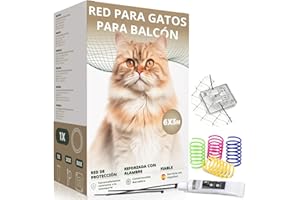 WOOWOOD Red para gatos para ventana (sin taladrar), incluye gancho adhesivo y adhesivo de silicona, red para gatos para balcón, red para gatos, red de alambre reforzada, red para gatos, balcón, red de